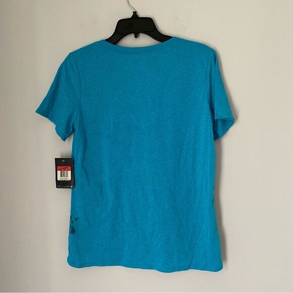 Nike The Nike Tee Women’s V Neck Short Sleeve Teeshirt Blue size L Dri Fit - Picture 2 of 4